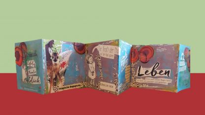 Leporello [3] Mutausbruch Faltkarte für deine Wünsche, Glückwunschkarten, Lebe-glücklich-Collage, Collage, Geschenk